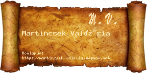 Martincsek Valéria névjegykártya